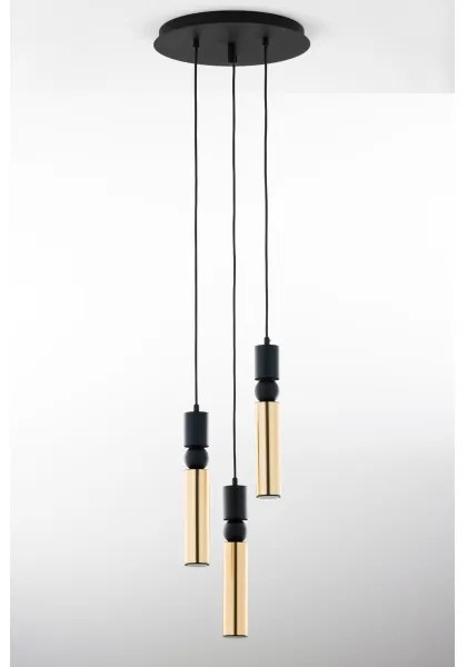 Jupiter 2016 - Csillár zsinóron ALAS 3xGU10/10W/230V arany/fekete