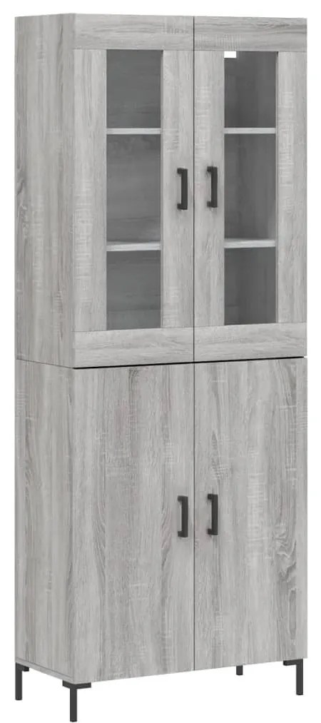 Szürke sonoma szerelt fa magasszekrény 69,5 x 34 x 180 cm