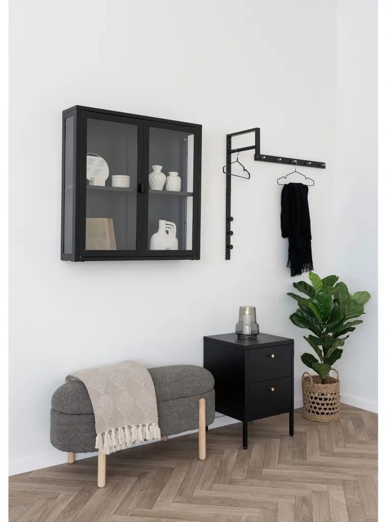 Massa fém vállfa, fekete, 10 db-os szett