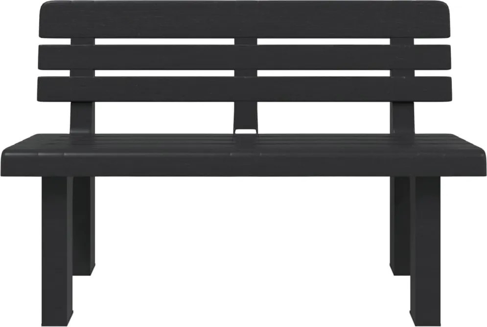 Antracitszürke polipropilén kerti pad 110 x 52 x 71 cm