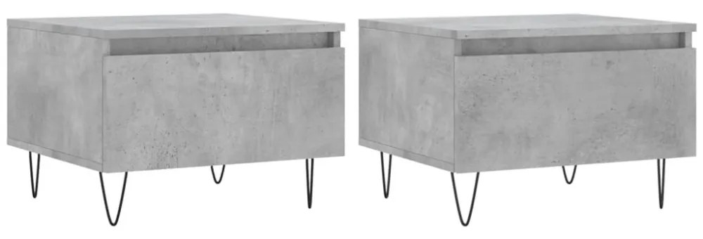 2 db betonszürke szerelt fa dohányzóasztal 50 x 46 x 35 cm