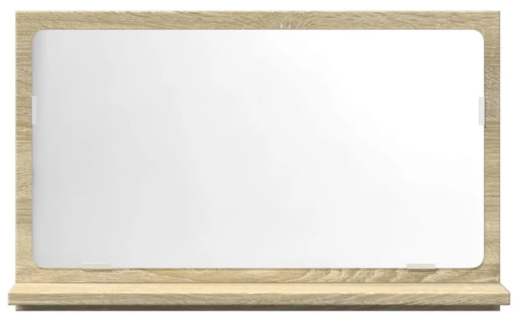 sonoma tölgy szerelt fa tükrös fürdőszobaszekrény 60x11x37 cm