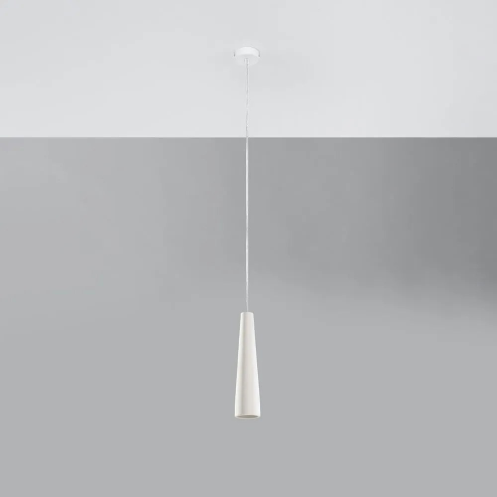 Fehér függőlámpa kerámia búrával ø 8 cm Alverna – Nice Lamps