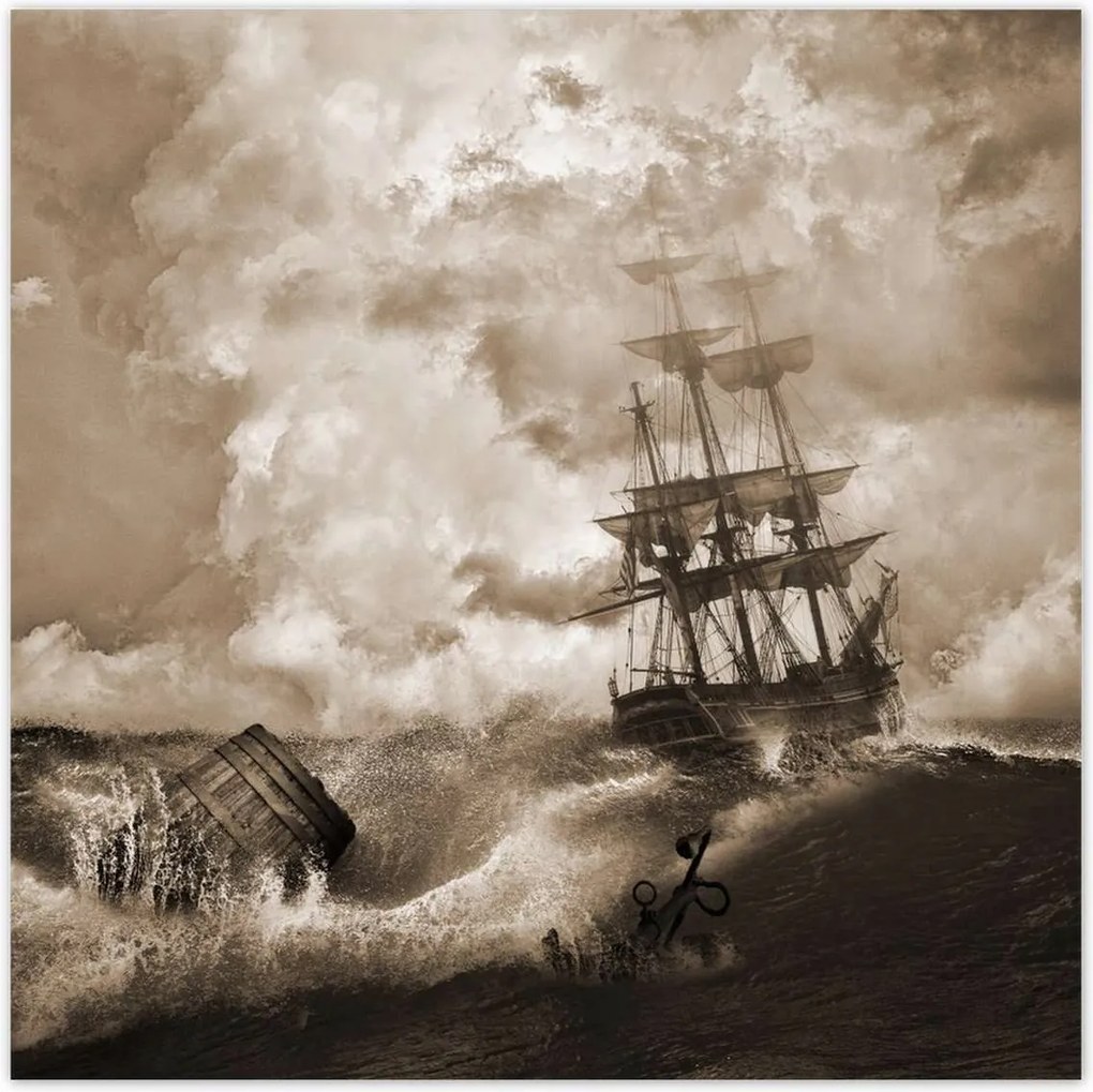 Poszterek 30x30 Vihar Tenger Hajó Tájkép