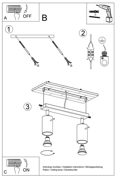 Sollux SL.1495 - Spotlámpa RING 2xGU10/10W/230V krémes