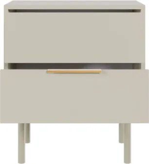 Éjjeliszekrény 2 fiókkal kasmír színben arany fogantyúkkal – VIVA VI06