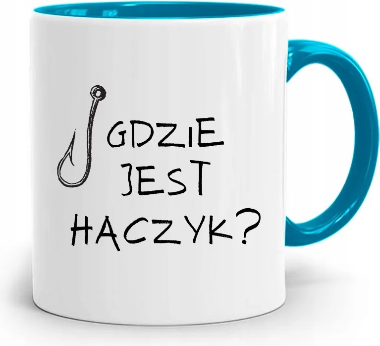 Kék Horgász Bögre Hol Van A Horog? Nyomtatott fényképpel