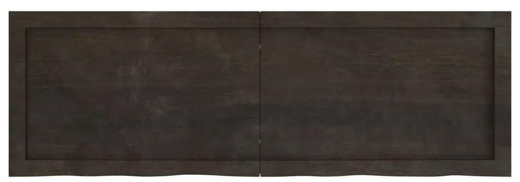 sötétbarna kezelt tömör tölgyfa fali polc 120 x 40 x (2-6) cm