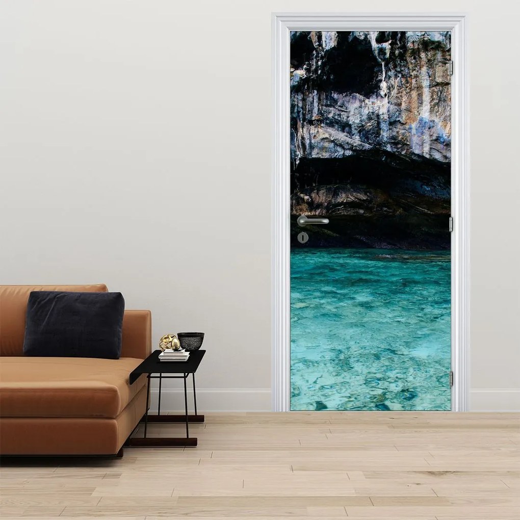 Fotótapéta ajtóra - Víz és sziklák (95x205cm)