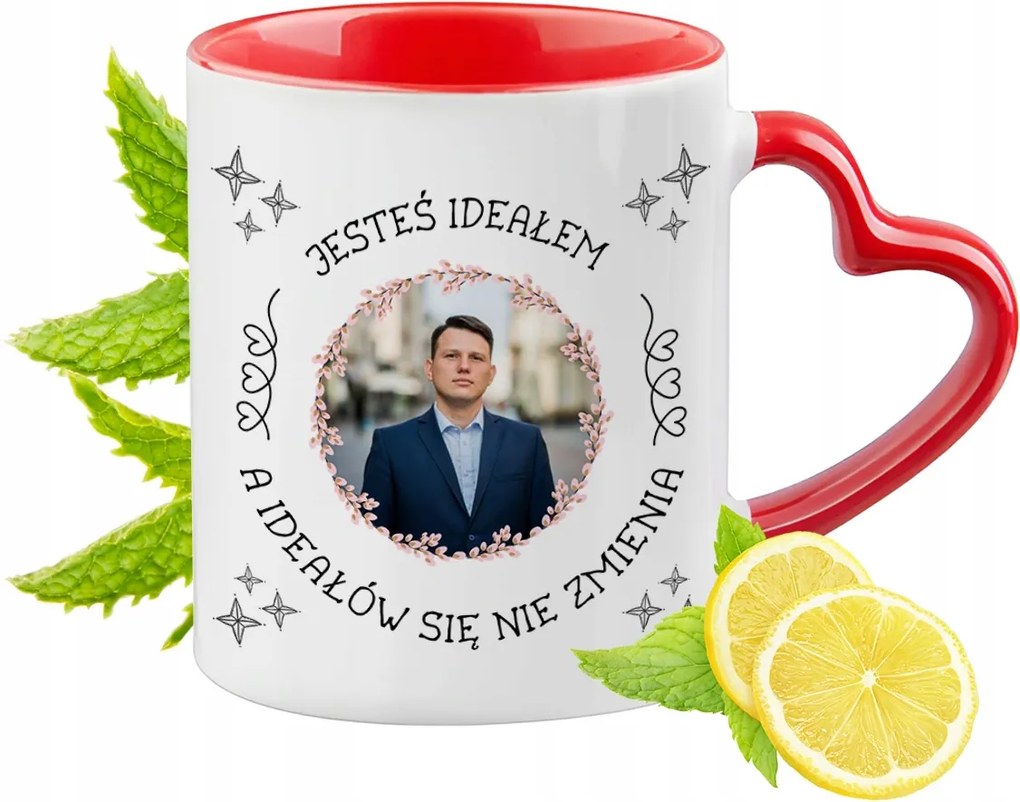 Sławomir Mentzen Piros Bögre Szív Alakú Füllel Ajándék