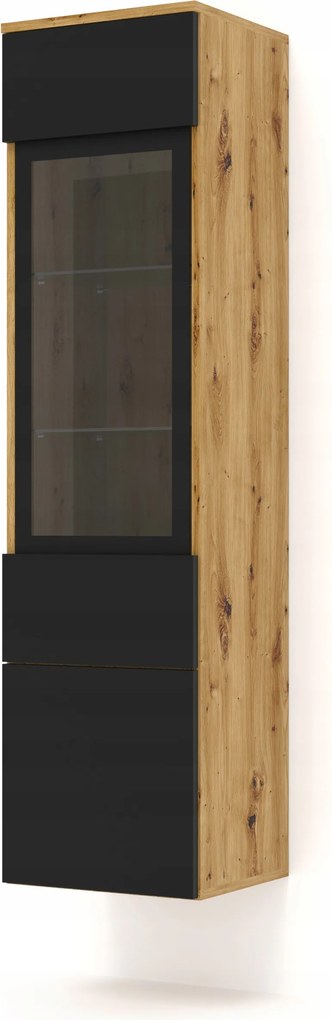 Aura 1DS álló akasztós vitrin artisan fekete