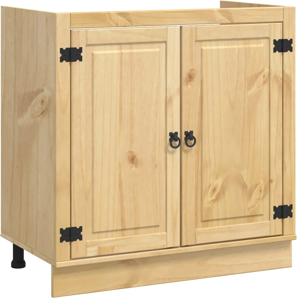 vidaXL Cabinet ajtóval SKI Mézes Barna 80 x 46 x 81,5 cm Tömör fenyőfa