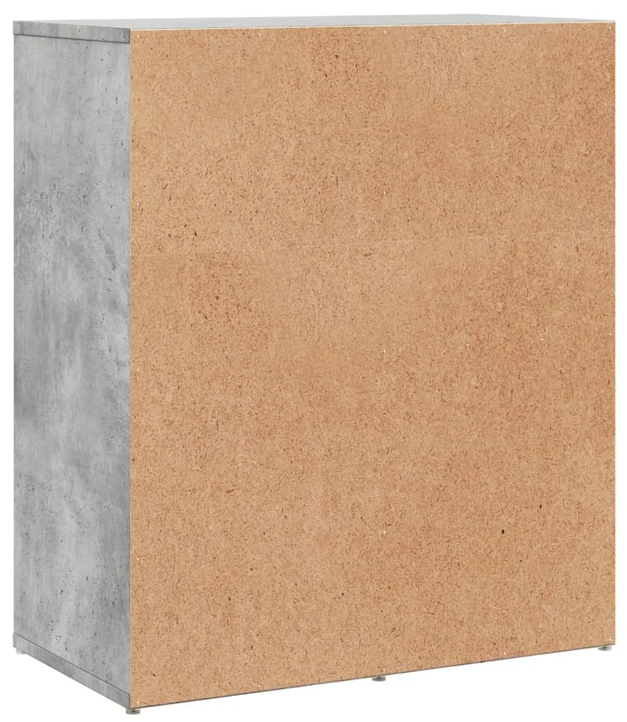 betonszürke szerelt fa tálalószekrény 60 x 31 x 70 cm