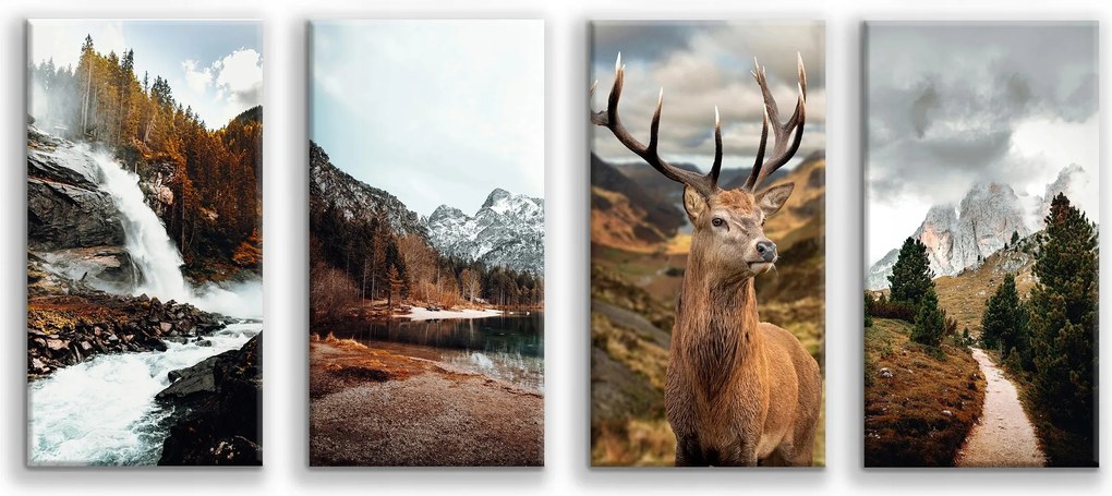 Modern vászonkép nappaliba Szarvas Hegyek Fali dekoráció 60x120