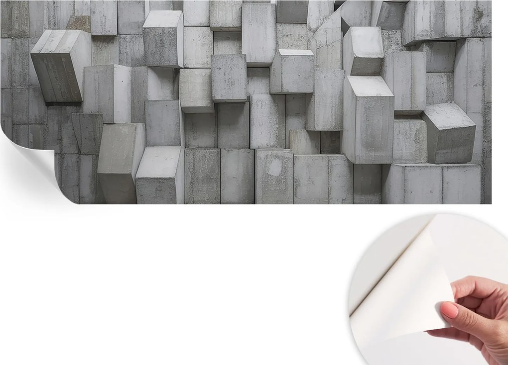 Fotótapéta Fali tapéta Hálószobába és Nappaliba Beton tömbök 250x104 cm