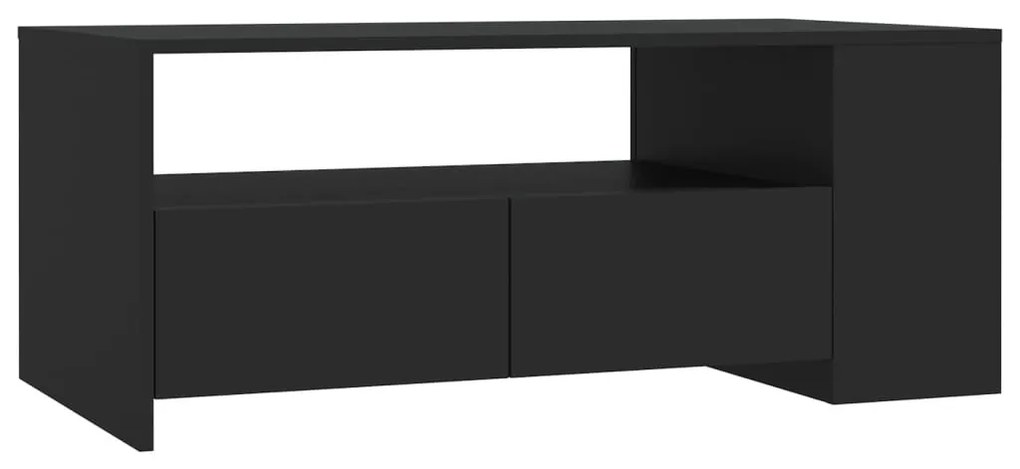Fekete szerelt fa dohányzóasztal 102 x 55 x 42 cm