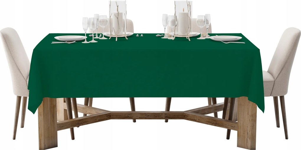 Sötét Zöld Abrosz 140x320 Vastag Matt Sima Univerzális Asztalra