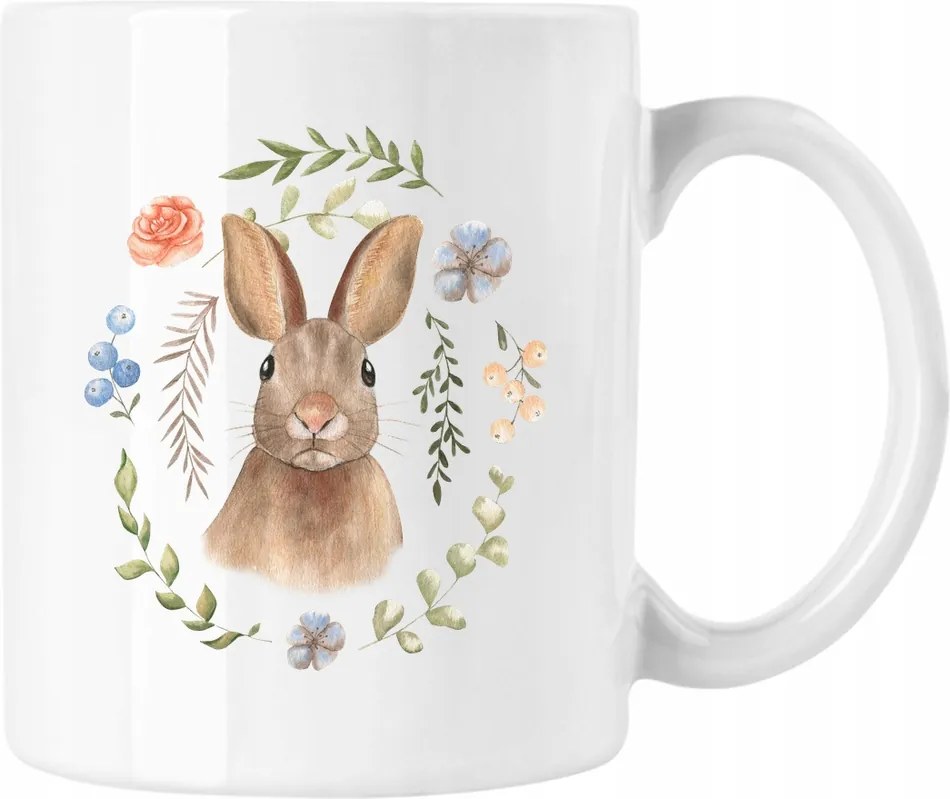 Bögre nyúl virág kedves 1 fehér 330ml