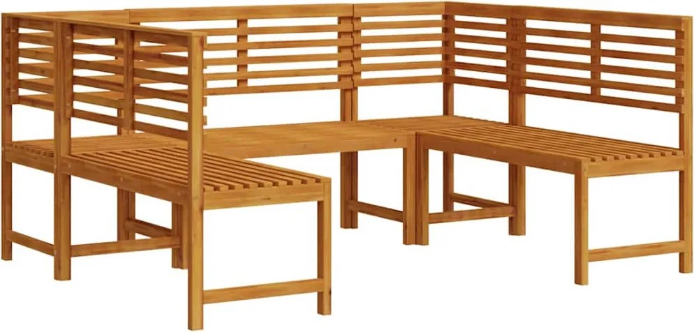 vidaXL Kert Pad Készlet 5 pcs Barna Tömör Akácfa