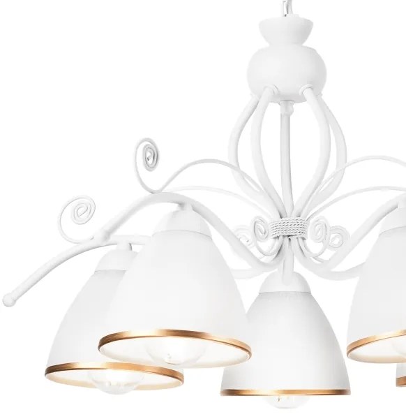 Csillár láncon RETRO II 5xE27/60W/230V fehér