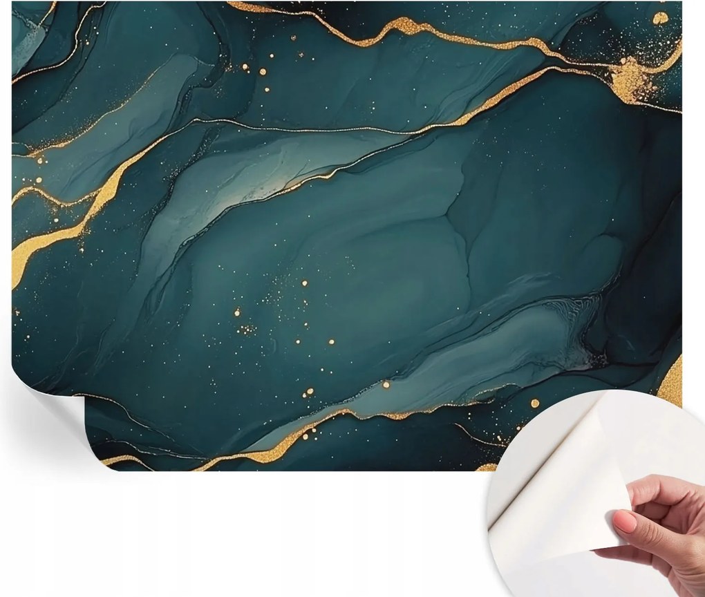 Gyönyörű öntapadós fali tapéta Sötétkék absztrakt 208x146 cm