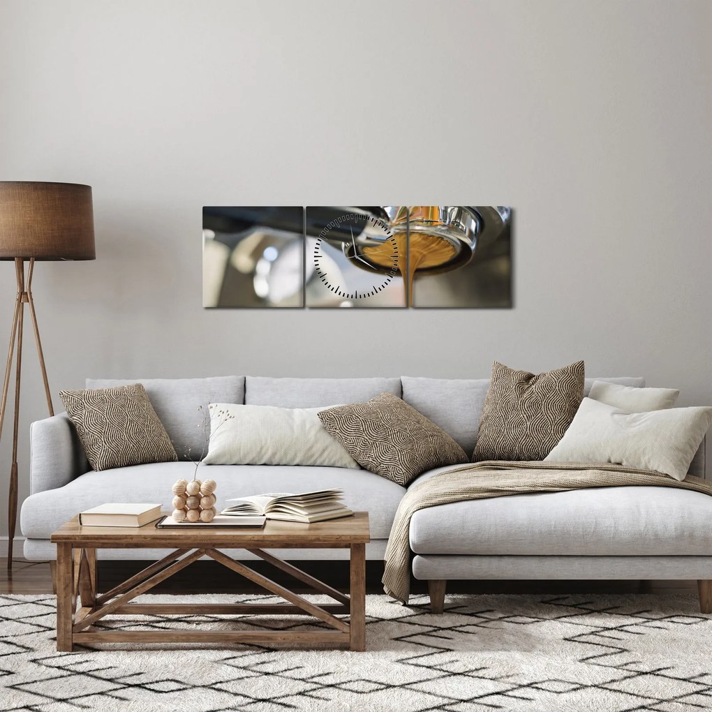 Kép - espresso (órával) (90x30 cm)