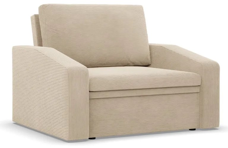 Vertico fekvőfotel, 90 cm széles, kordbársony, bézs