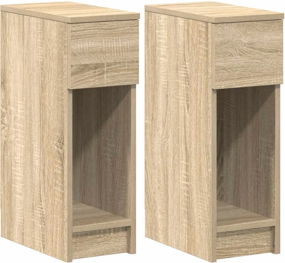 vidaXL éjjeliszekrények fiókkal 2 db sonoma tölgy 20 x 36 x 60 cm