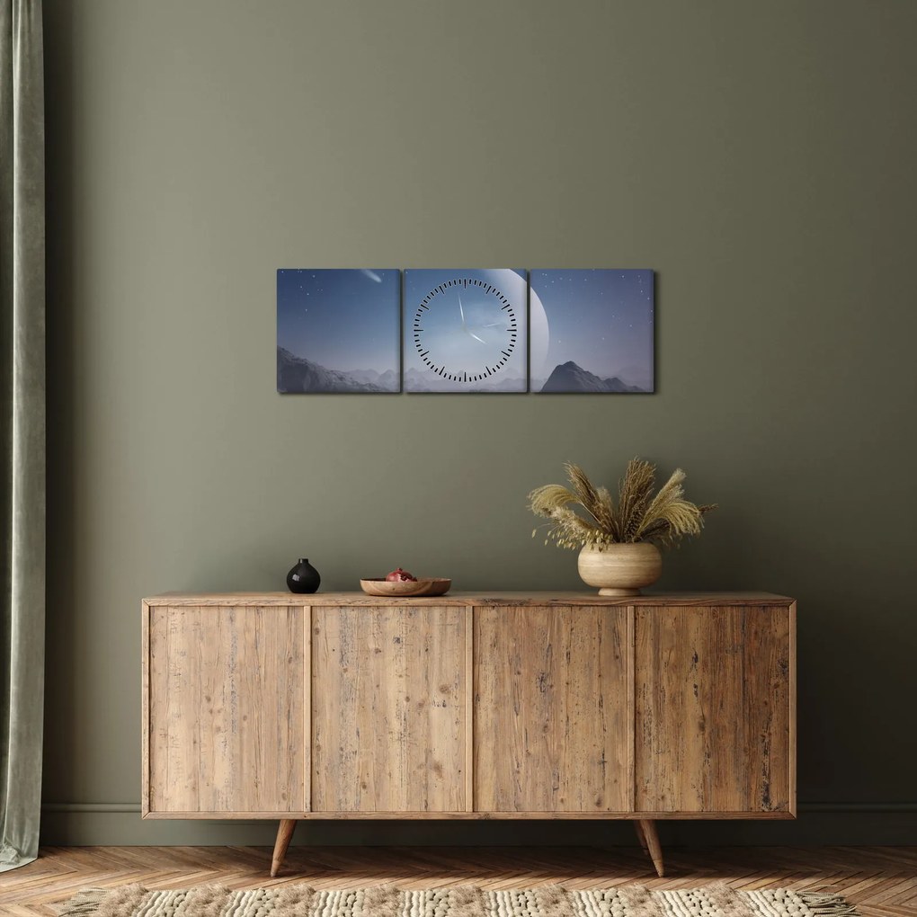 Kép - Ég a a sziklák felett (órával) (90x30 cm)
