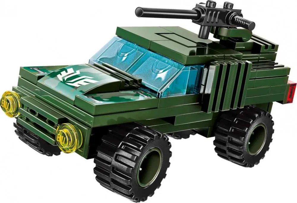 QMAN® 42301 | lego-kompatibilis építőjáték | 642 db építőkocka | 8-az-1-ben Háborús tank kerekeken