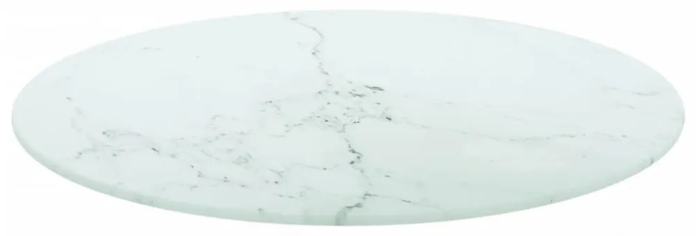 fehér edzett üveg asztallap márványdizájnnal Ø50 x 0,8 cm