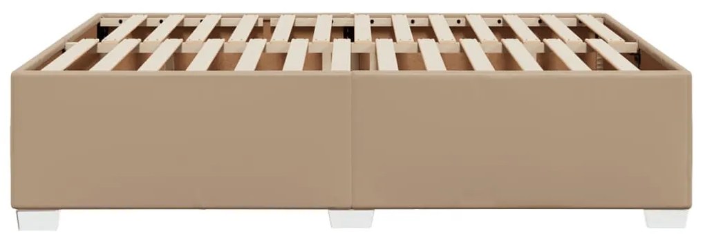 cappuccino színű műbőr ágykeret 140 x 200 cm