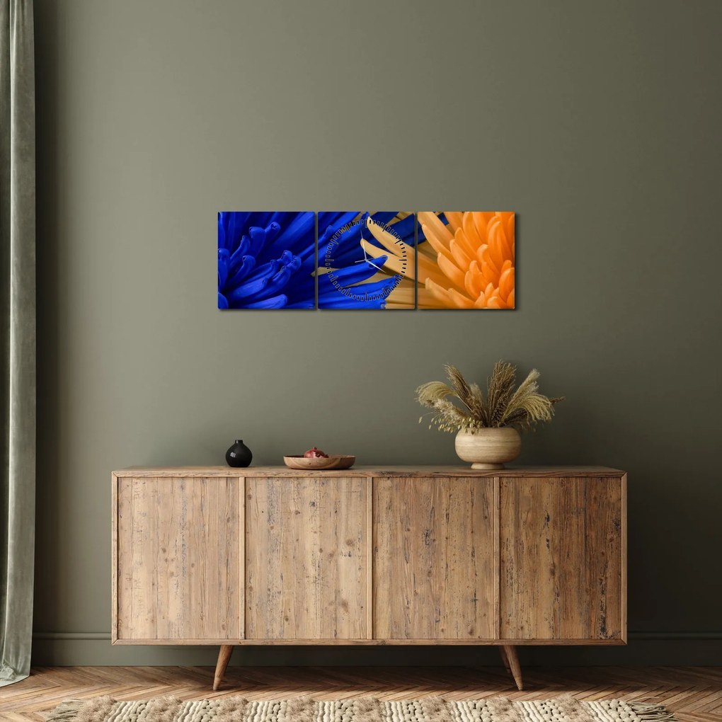 Részletes virágkép (órával) (90x30 cm)
