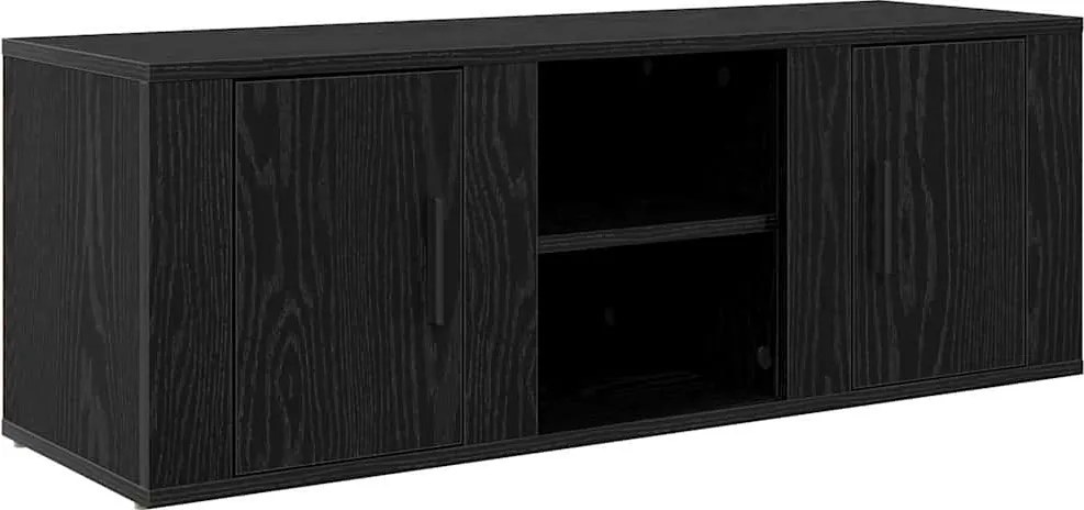 vidaXL TV szekrény Fekete tölgy 100 x 31,5 x 35 cm Faanyag