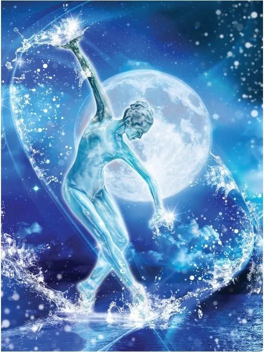 Fotótapéta Az éjszaka energiája és a fény tánca figurával 206x275 csillag +ragasztó