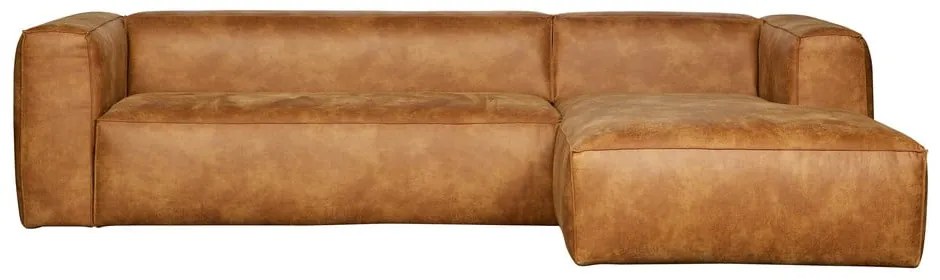 Bean barna jobb oldali sarokkanapé újrahasznosított bőrből - WOOOD