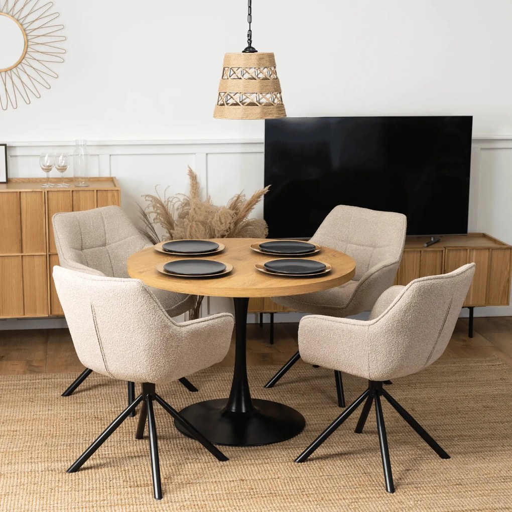 Forgó Étkezőszék Bézs Színben. PEONY