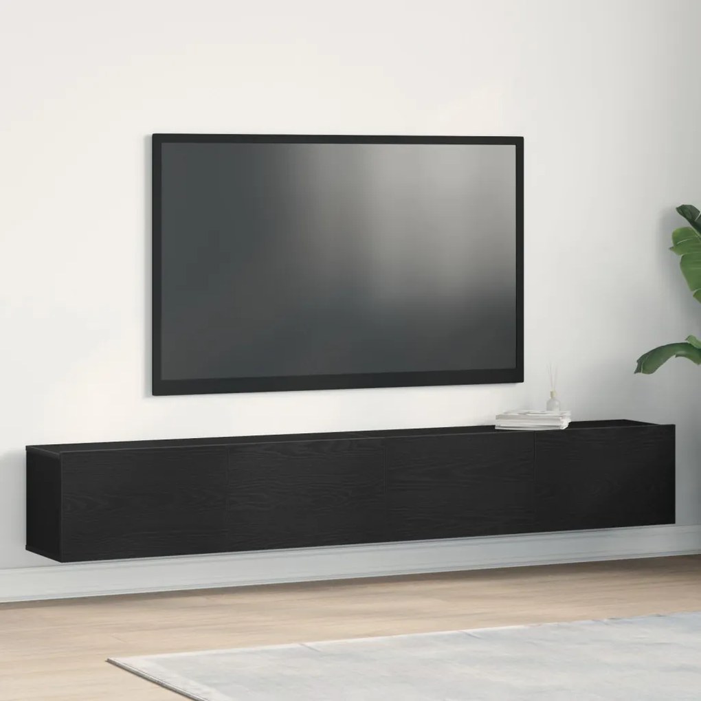 TV szekrénykék 2 db Fekete tölgy 100x30x30 cm Műanyag