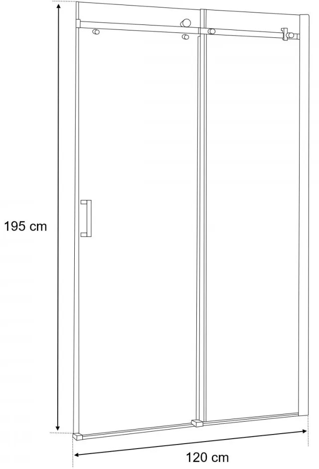 Bold 120x195 cm görgős zuhanyajtó