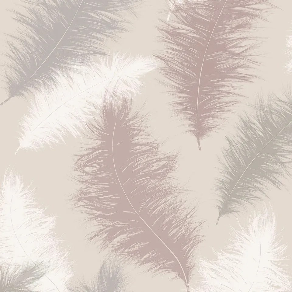 Arthouse Signature 1 Sussoro Feather fehér-rózsaszín tollmintás papír tapéta – 901706