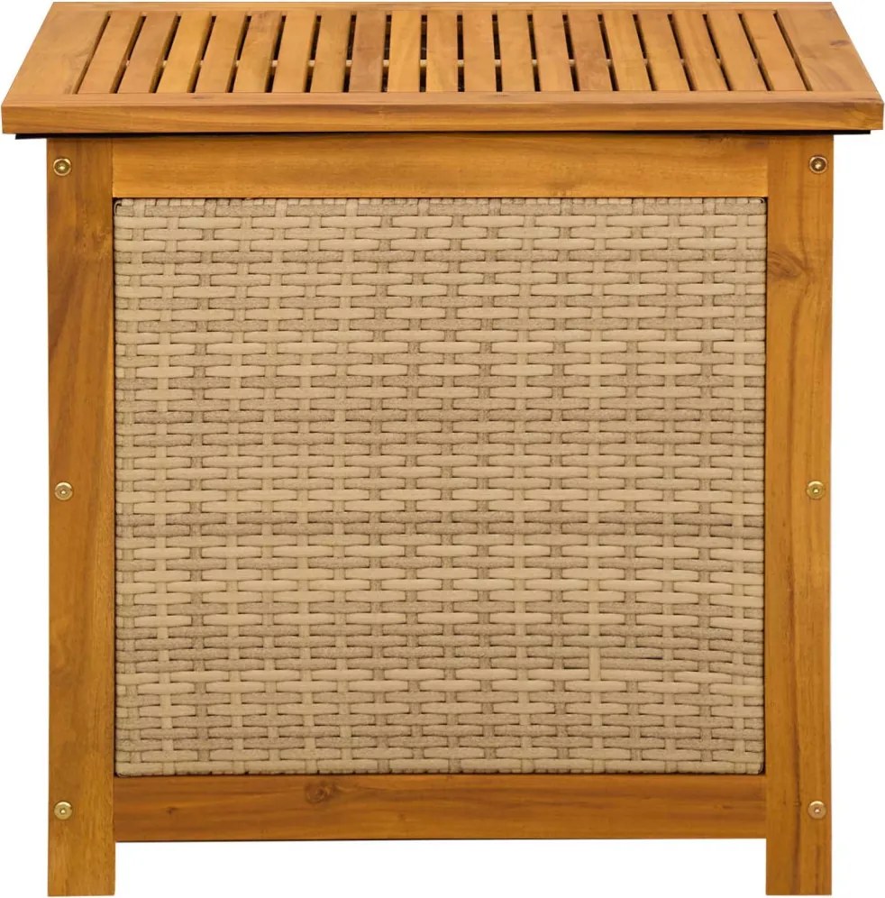 vidaXL Kerti Tároló Doboz 185 L Tömör Akácfa 60 x 50 x 56 cm Bézs