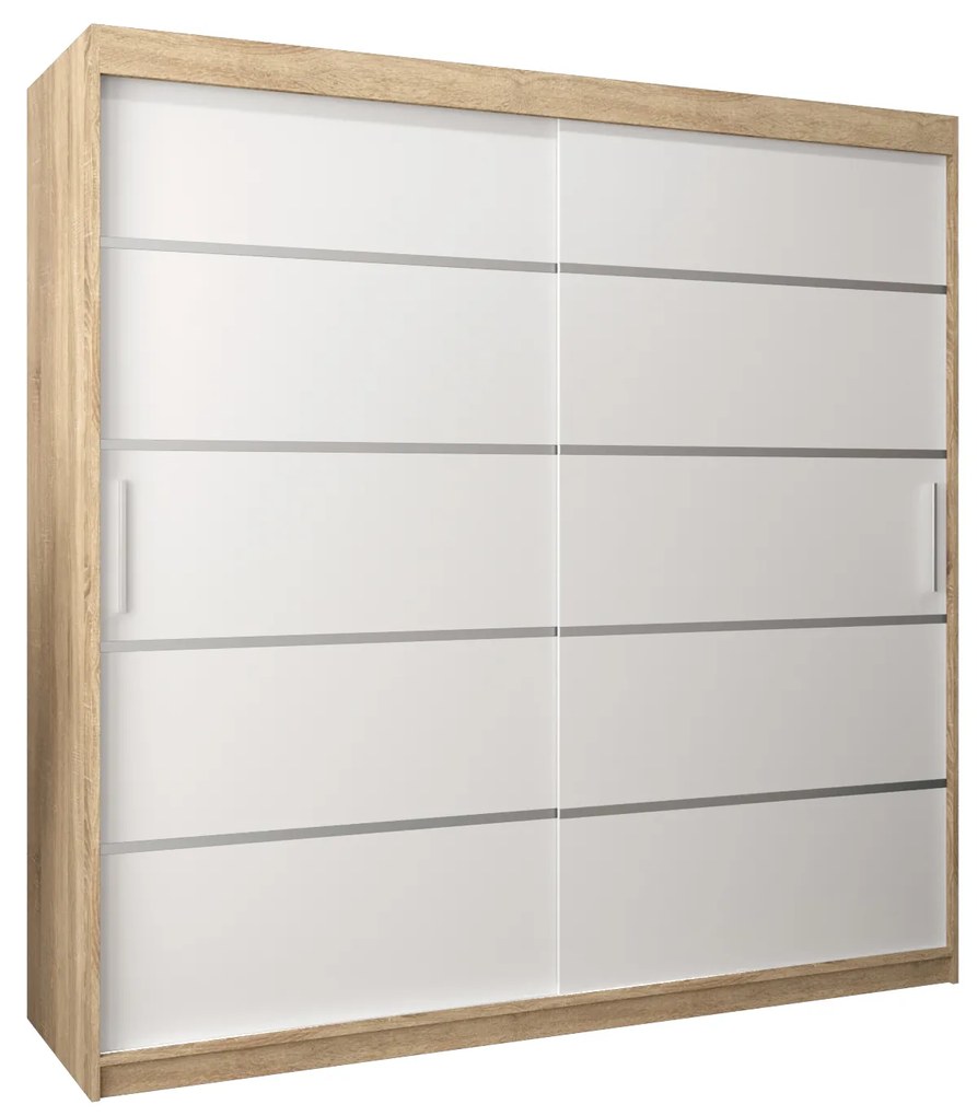 Ruhásszekrény 250 cm Verika 1 250 (szonoma tölgy + fehér). 1063751