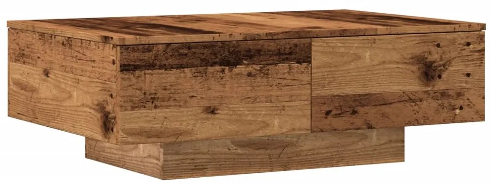 antik fa színű szerelt fa dohányzóasztal 90 x 60 x 31 cm