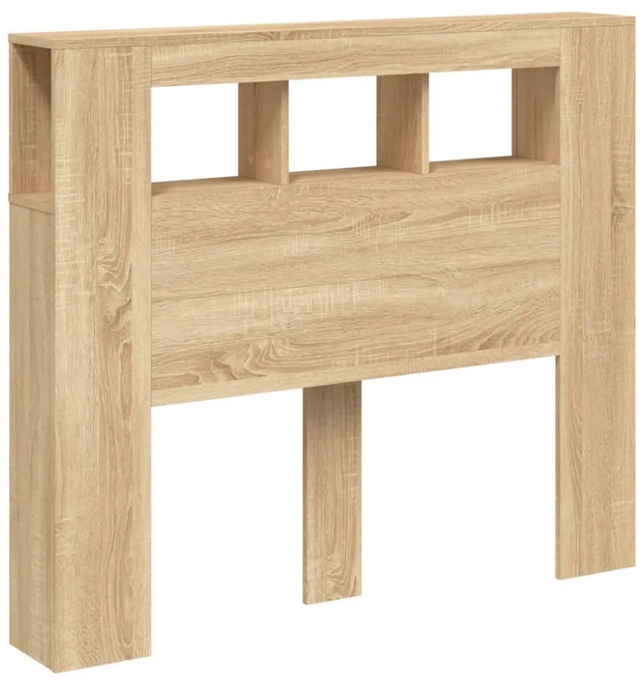 sonoma tölgy színű szerelt fa LED-es fejtámla 120x18,5x103,5 cm