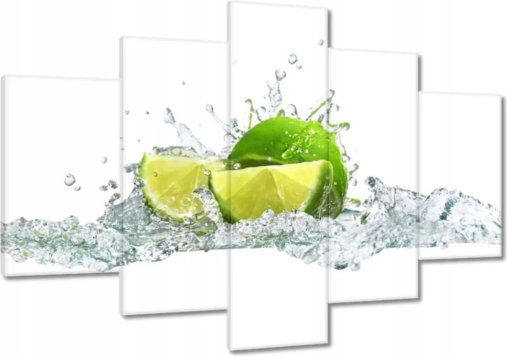 Vászonkép 120x80 Lime fröccsenő víz
