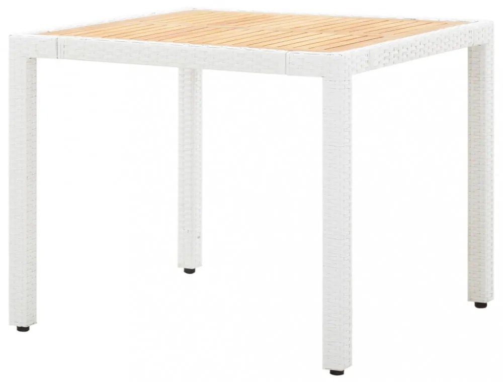 5 részes kültéri fehér polyrattan étkezőgarnitúra