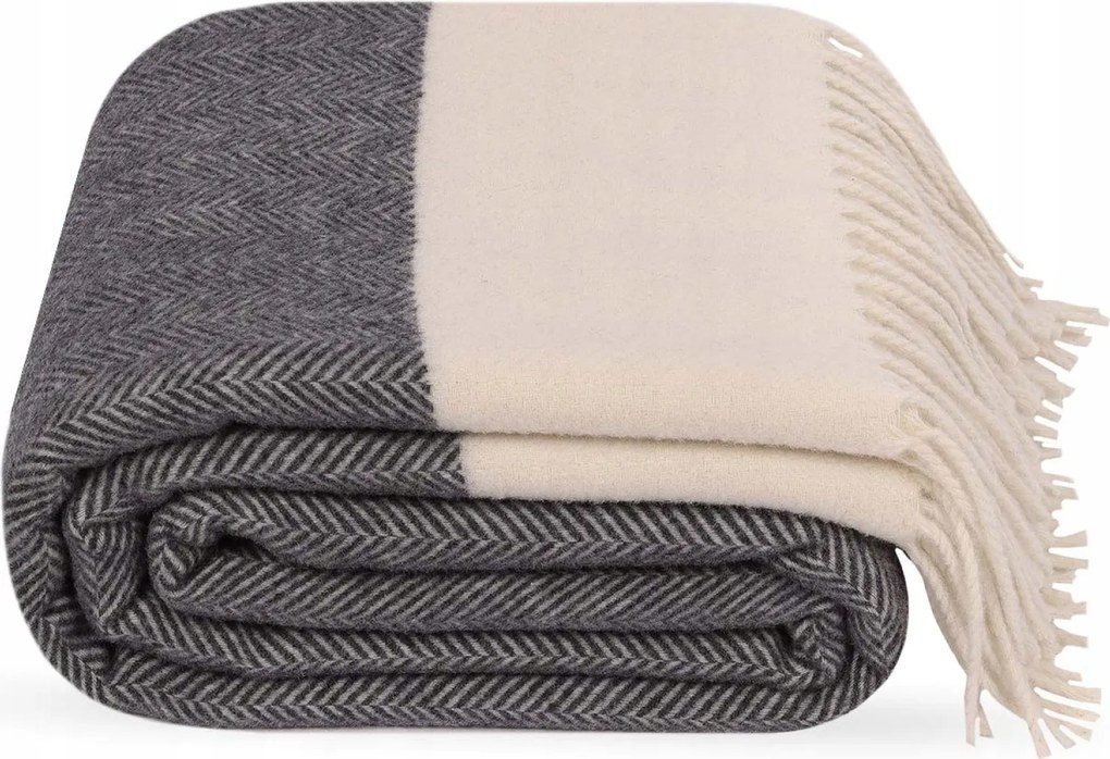 Gyapjú takaró Montre 100% Ausztrál merinó gyapjú Sötétszürke 140×200 cm
