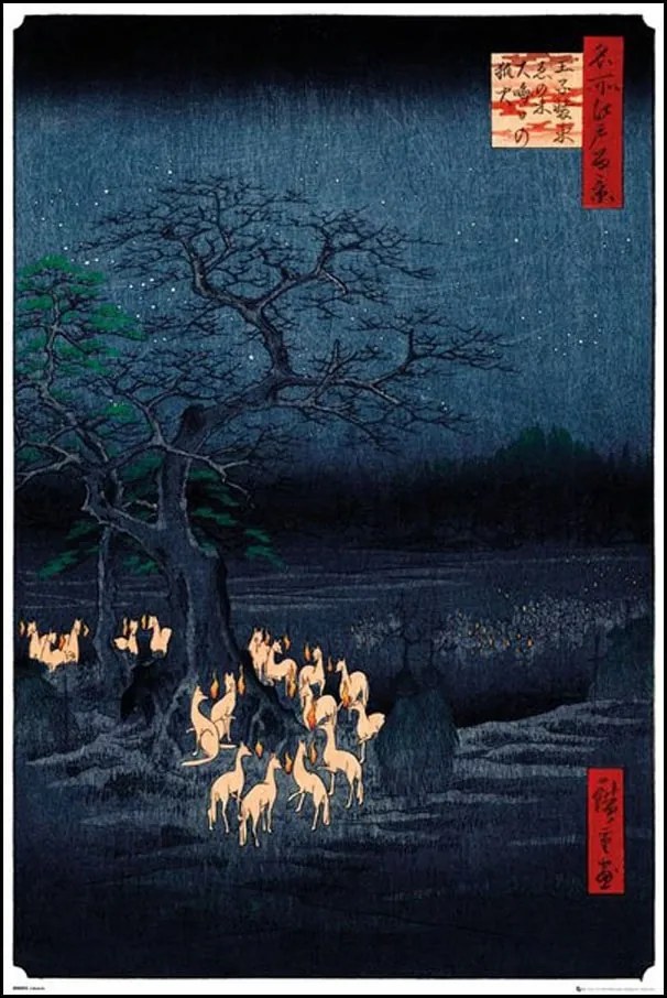 Hiroshige New Years Eve Foxfire poszter