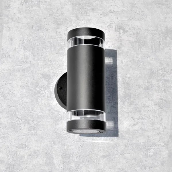 Kültéri fali lámpa RINO 2xGU10/12W/230V IP54 fekete