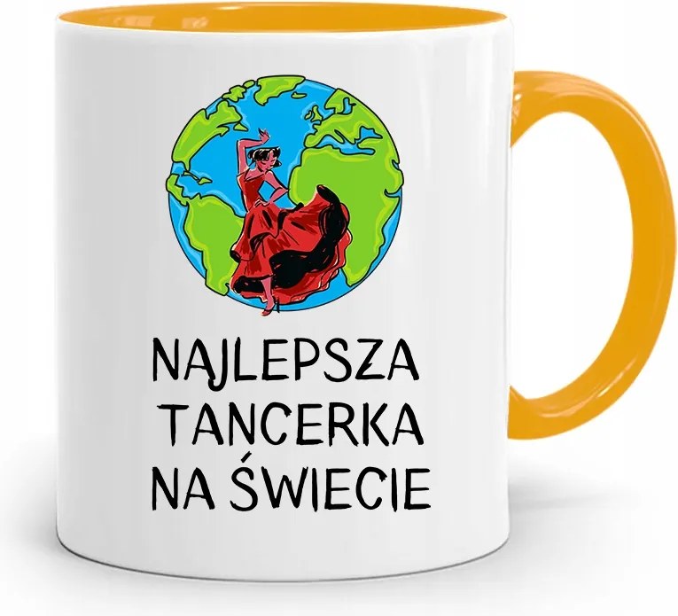 Táncosnőnek Sárga Bögre Születésnapi Ajándéknak, fényképes nyomattal